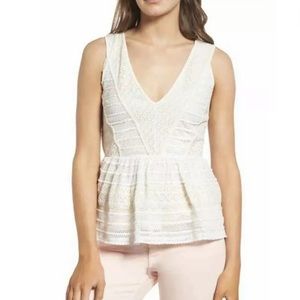 Chelsea 28 Crochet Knit Tank Top Size XS ivory